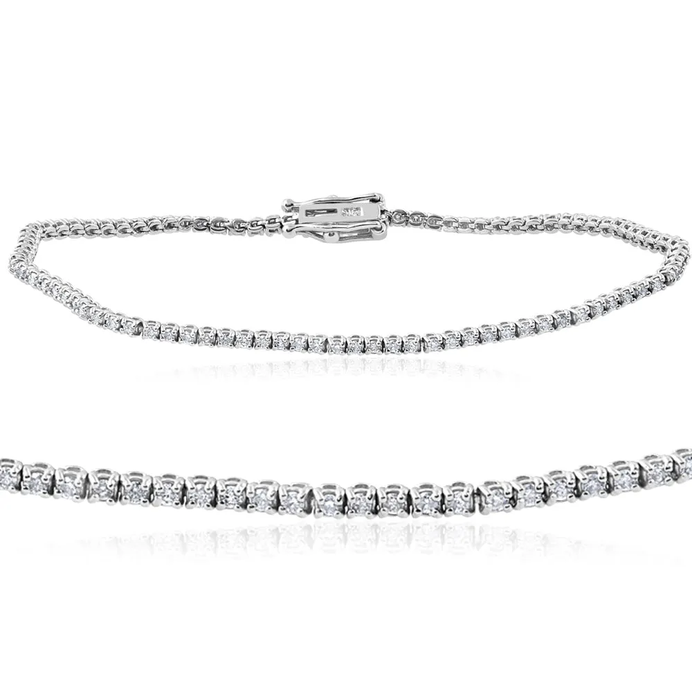 1 1/2 cttw Diamond Tennis Bracelet 14k White Gold 7"