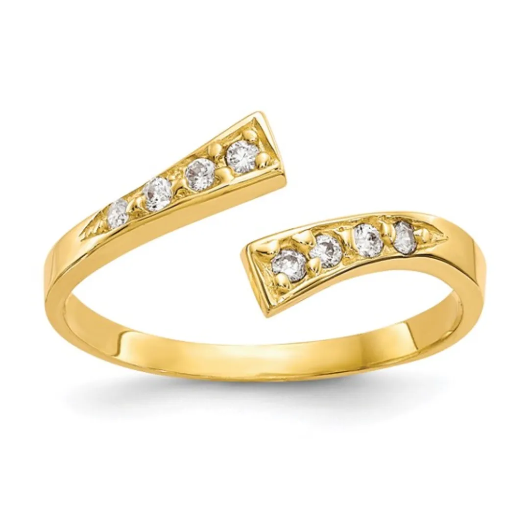 10k Yellow Gold Cubic Zirconia Toe Ring