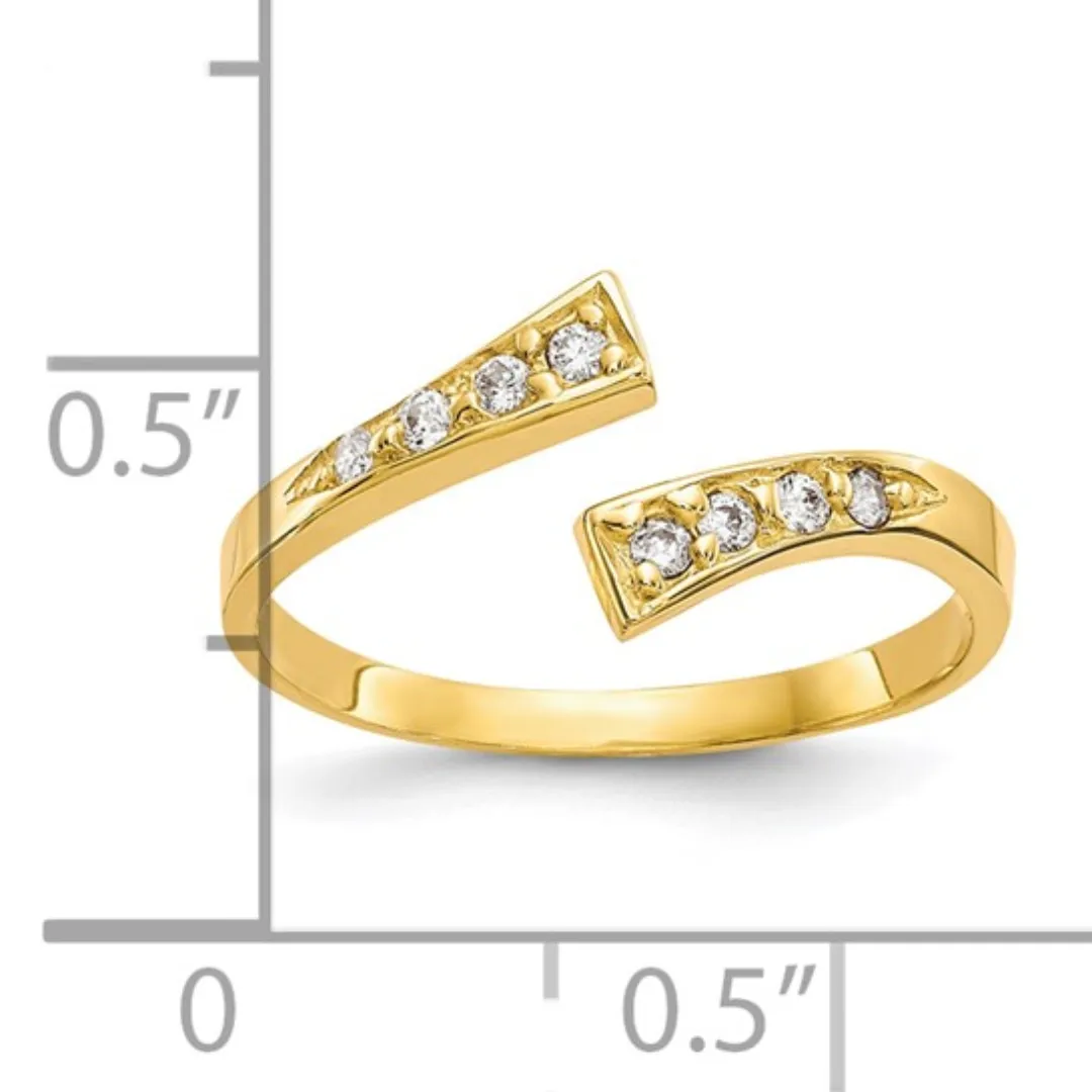 10k Yellow Gold Cubic Zirconia Toe Ring