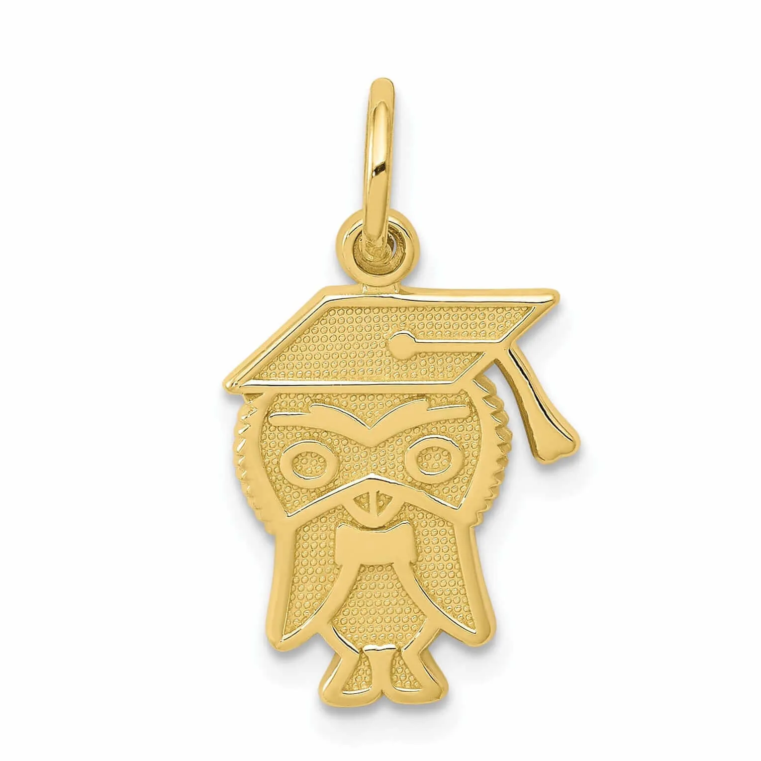 10k Yellow Gold Wize Owl Graduation Cap Pendant