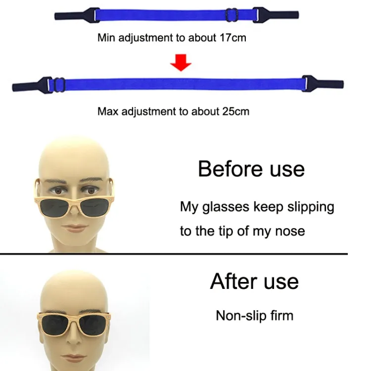 10pcs Short Style Glasses Non-Slip Rope Adjustable Elastic Sports Legs Anti-Drop Fixed Strap(Sapphire)