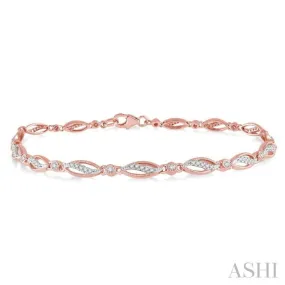 1/3 Ctw Round Cut Diamond Marquise Fashion Bracelet in 10K Rose Gold