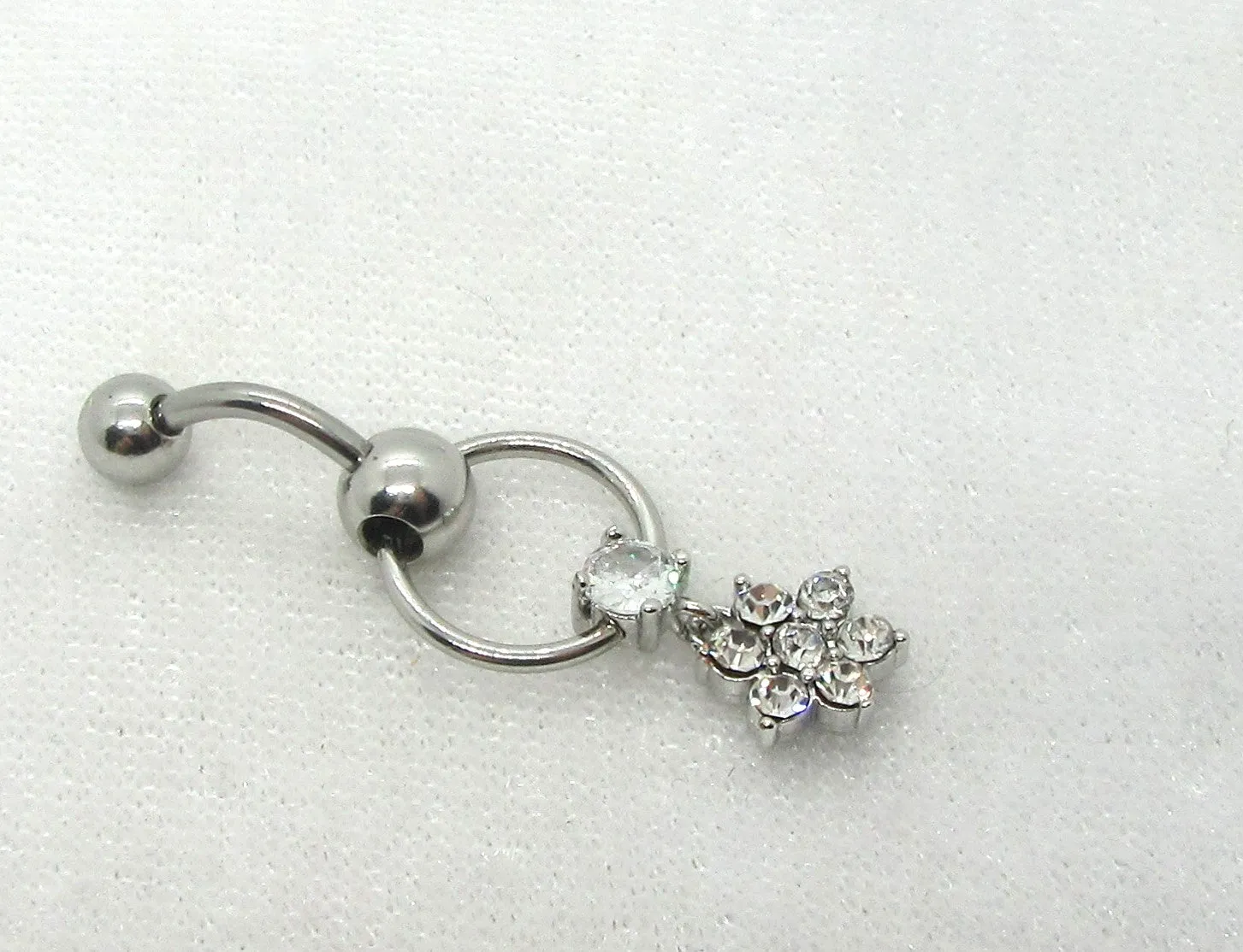 14G Reverse Top Down Belly Ring Hoop Belly Piercing Reverse Belly Bar Barbell