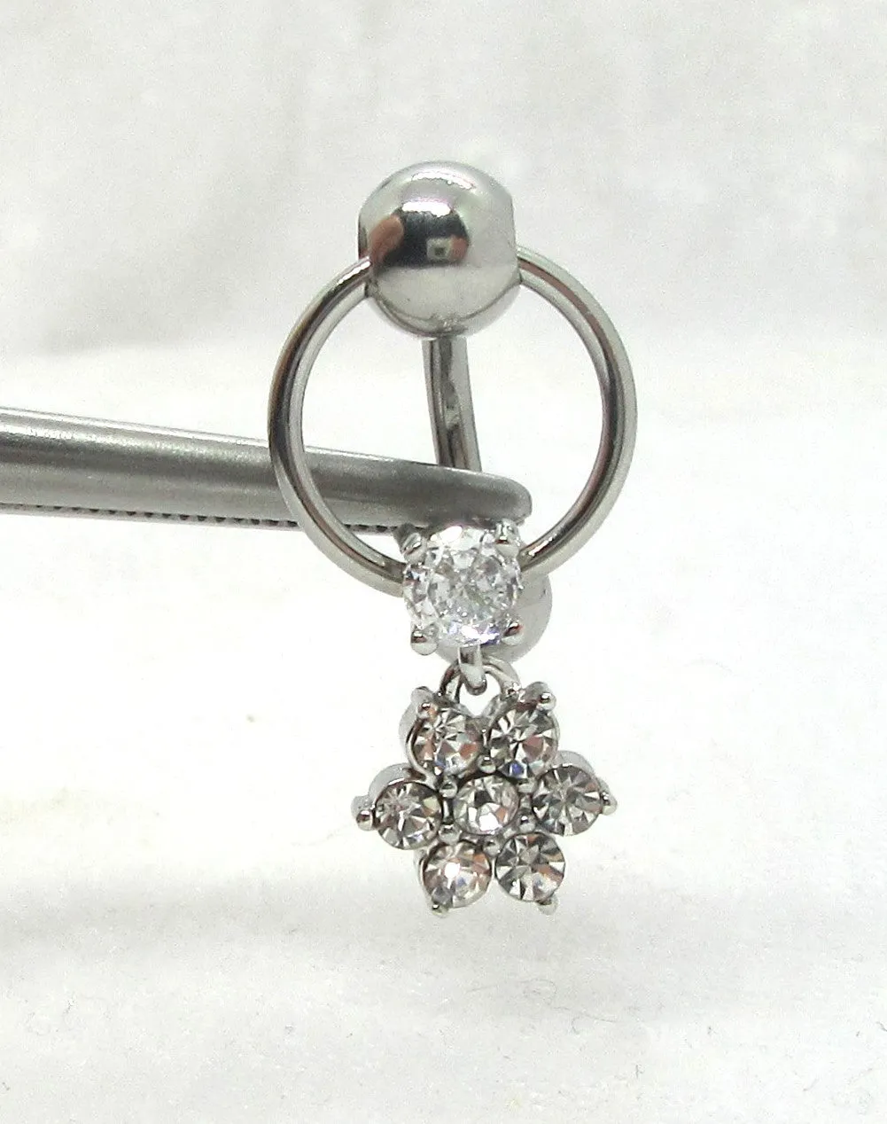 14G Reverse Top Down Belly Ring Hoop Belly Piercing Reverse Belly Bar Barbell