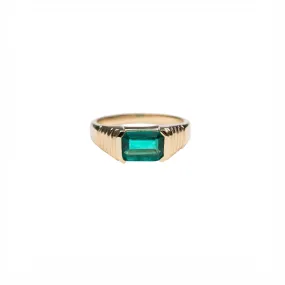 14k Emerald Pyramid Ring