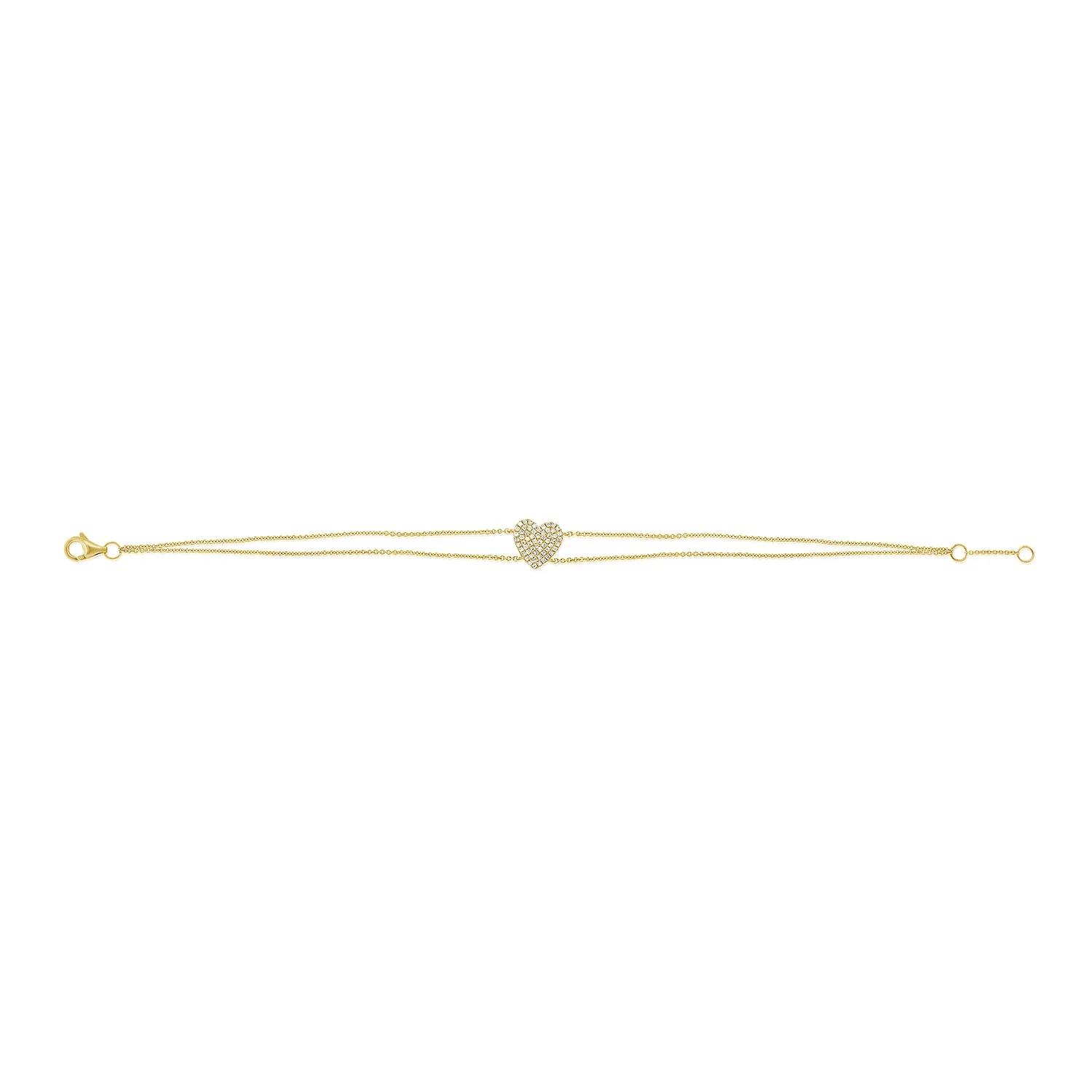 14k Gold & Diamond Heart Bracelet-0.17 ct.