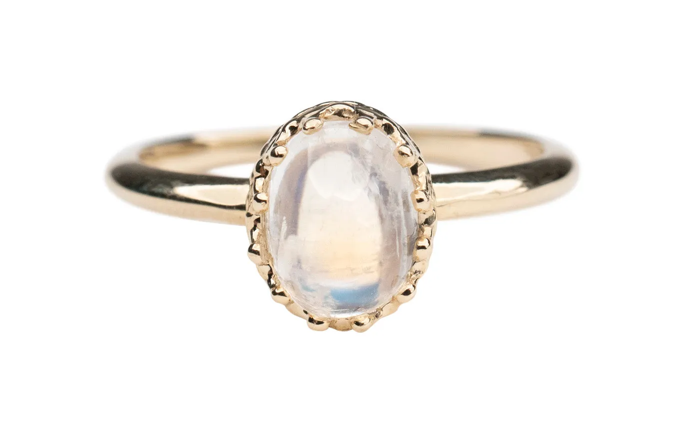 14k Moonstone Crown Ring