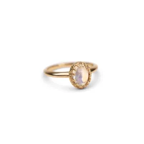 14k Moonstone Crown Ring