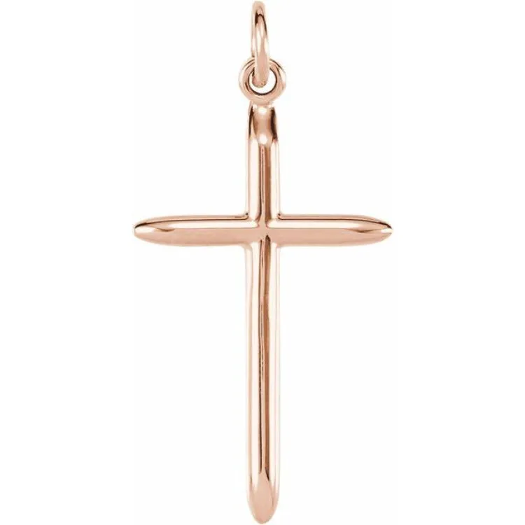 14K Rose 25.7x14 mm Cross Pendant