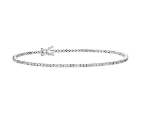 14K W Gold 1.25ctw E-F/VS1 Lab-Created Diamond Tennis Bracelet