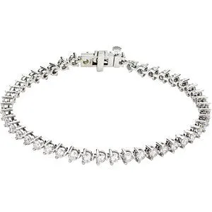 14K White 5 CTW Diamond Line 7.25" Bracelet