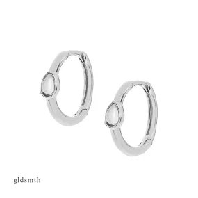 14k White Gold Charlotte Huggies