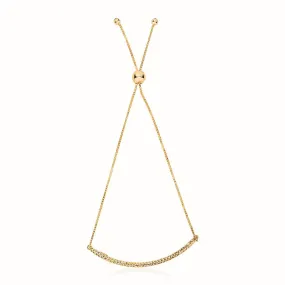 14k Yellow Gold Chain Bar Lariat Style Bracelet