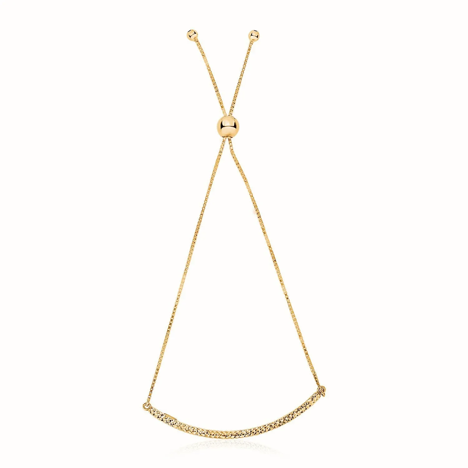 14k Yellow Gold Chain Bar Lariat Style Bracelet