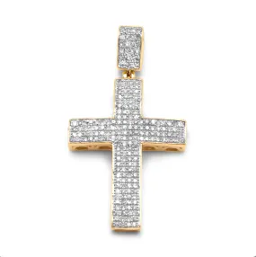 14k Yellow Gold Diamond Cross 0.62ctw