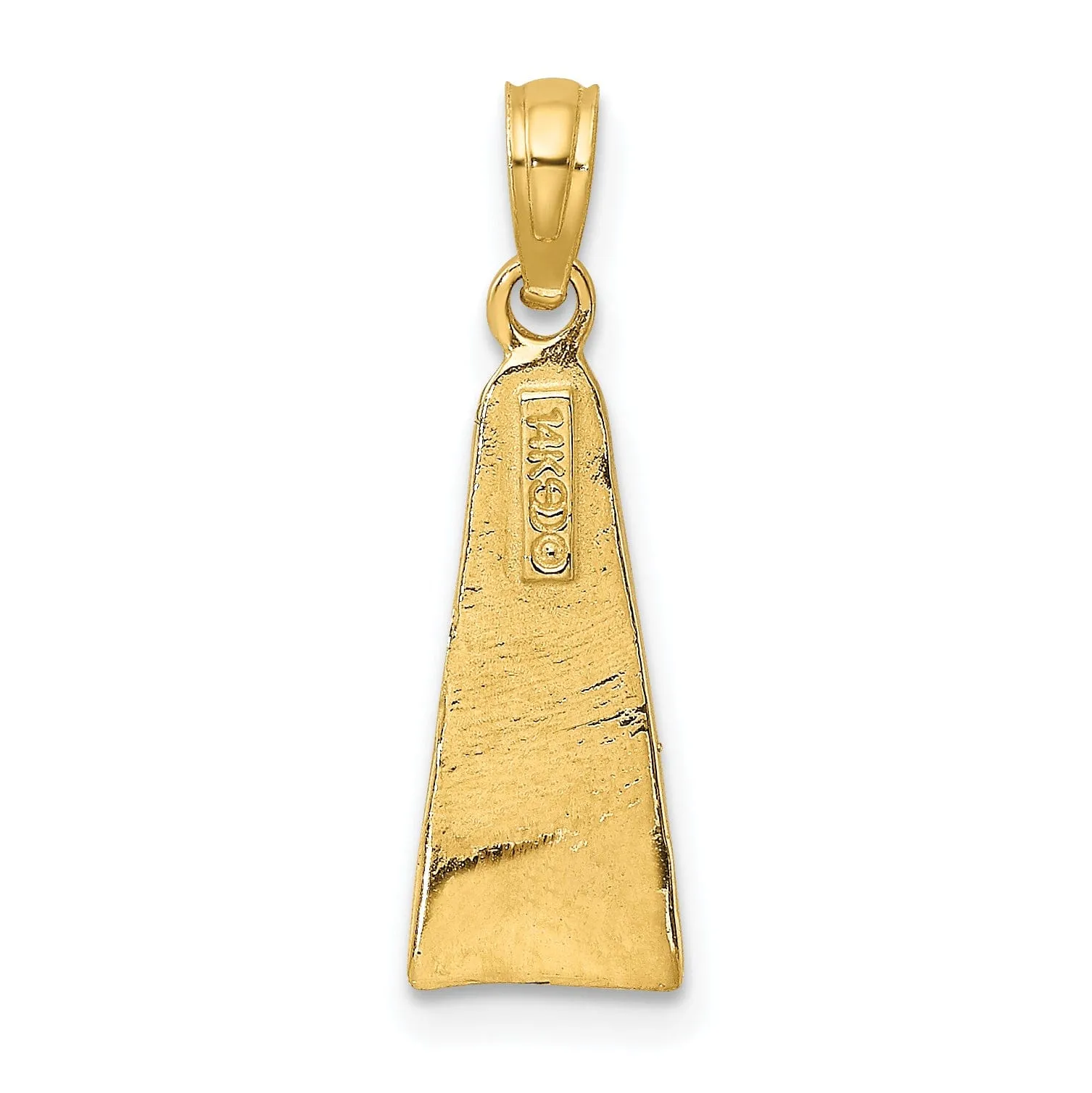 14K Yellow Gold Polish Finish Scuba Flipper Pendant