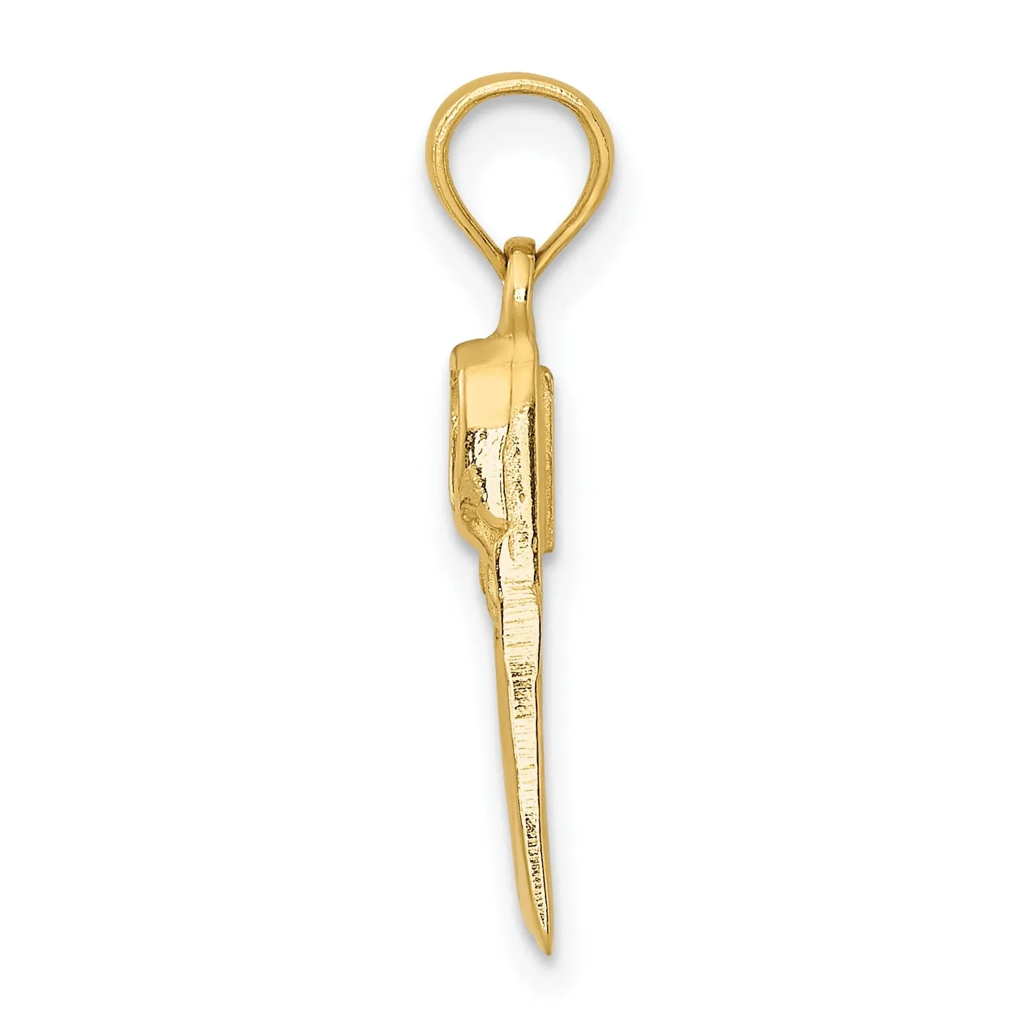 14K Yellow Gold Polish Finish Scuba Flipper Pendant