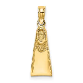 14K Yellow Gold Polish Finish Scuba Flipper Pendant