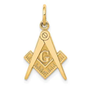 14k Yellow Gold Polished Finish Masonic Pendant