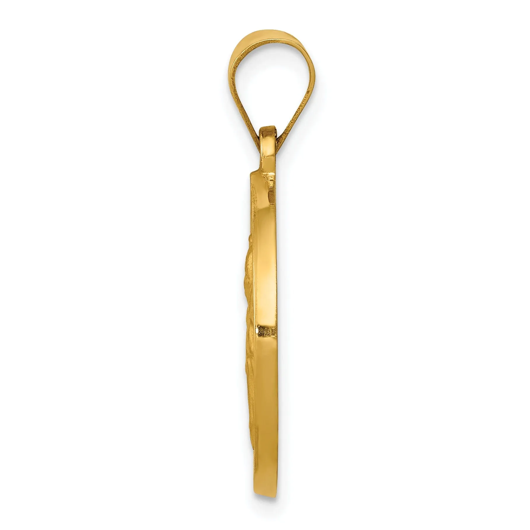 14k Yellow Gold Saint Clare Medal Pendant