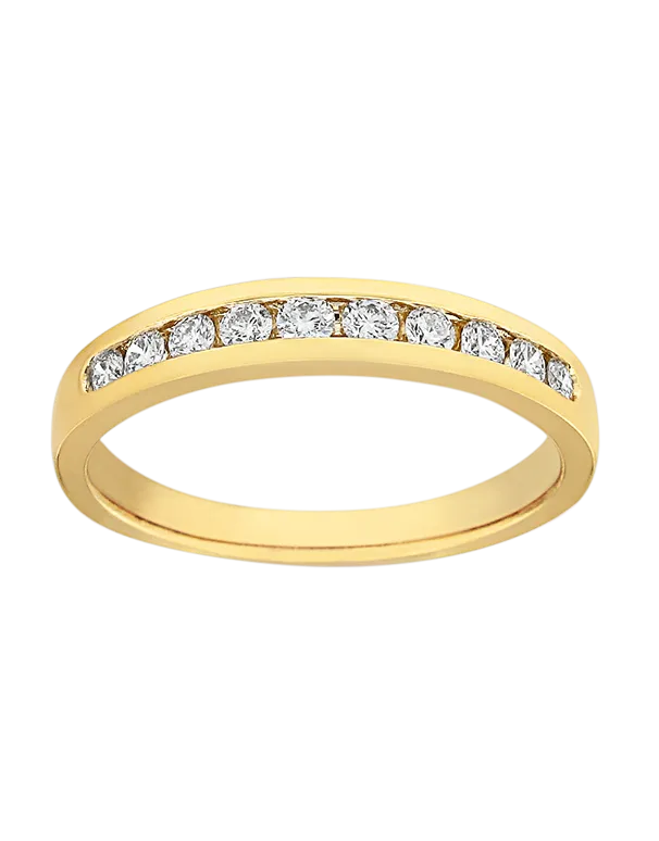 18ct Yellow Gold Diamond Set Wedding Band - 704651