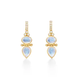 18K Blue Moonstone Dynasty Drop Earrings