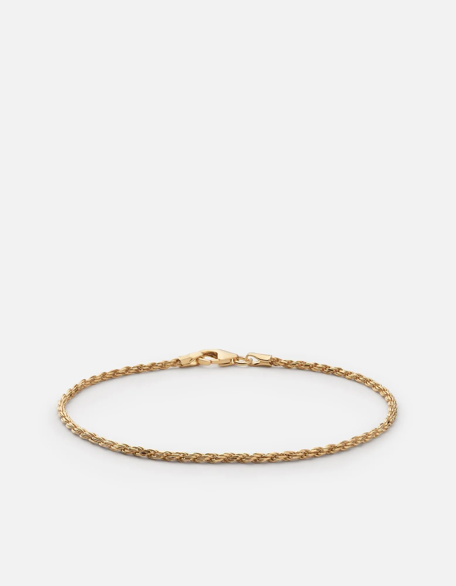 1.8mm Rope Chain Bracelet, Gold Vermeil