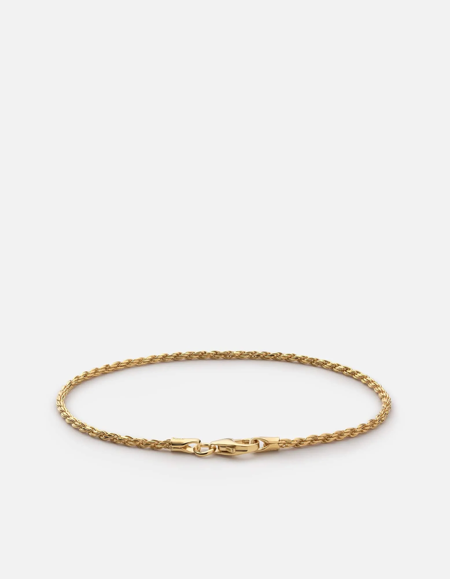 1.8mm Rope Chain Bracelet, Gold Vermeil