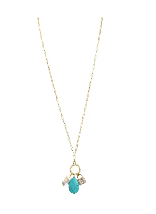 2 Way CJ Necklace Turquoise Charm