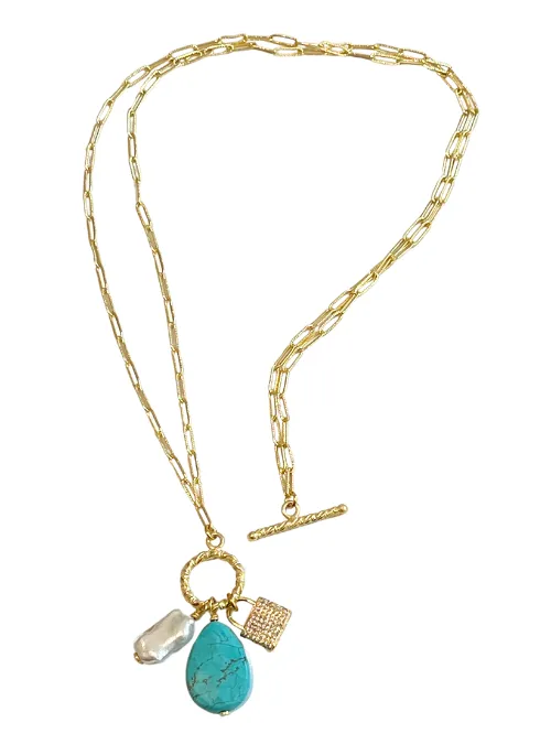 2 Way CJ Necklace Turquoise Charm