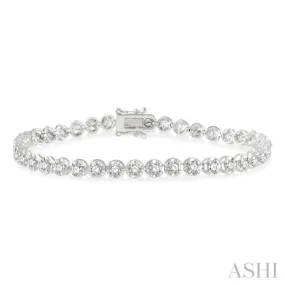 3 Ctw Round Cut Diamond Illusion Bracelet in 10K White Gold