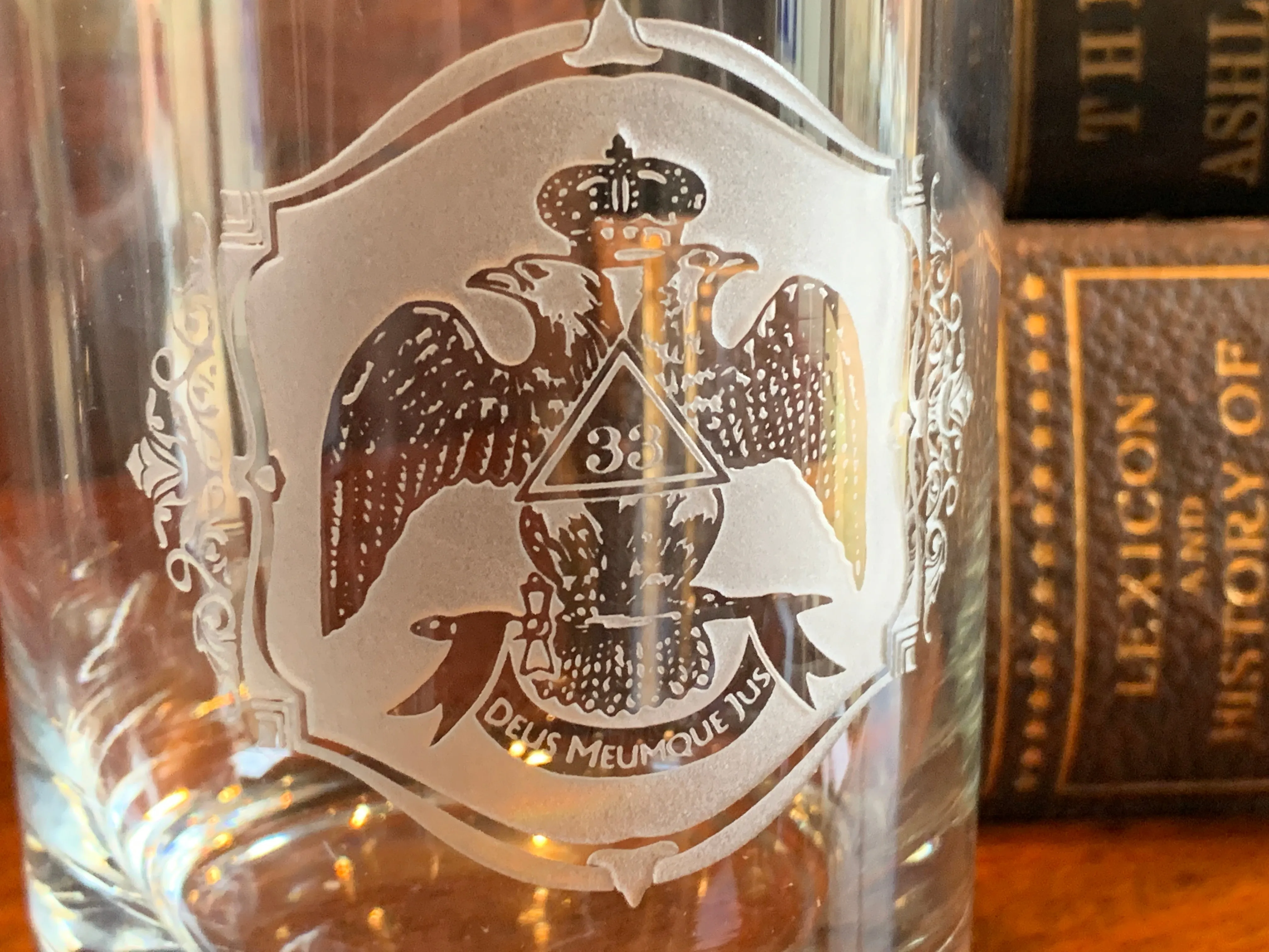 33rd Degree Scottish Rite Masonic Rocks Glass