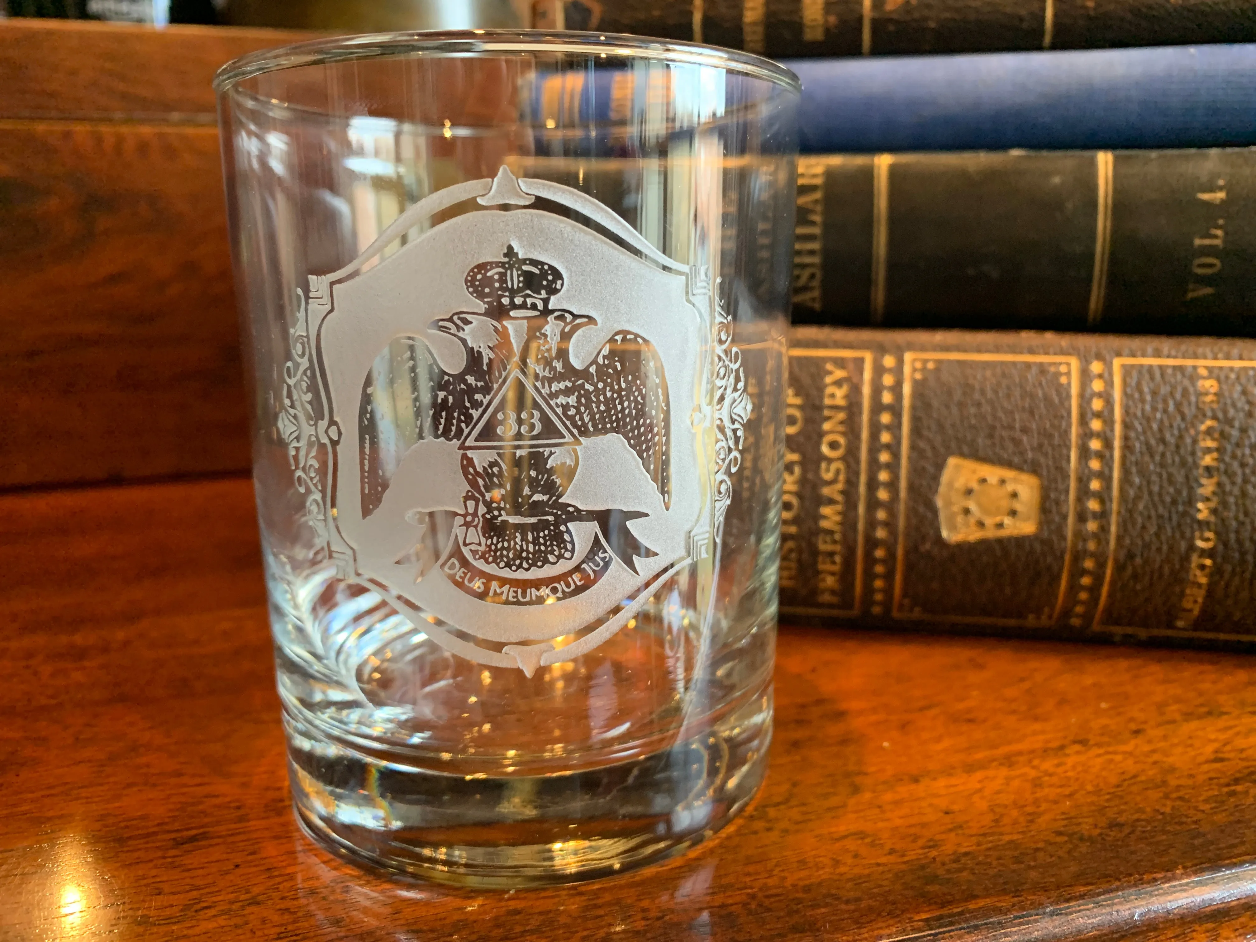 33rd Degree Scottish Rite Masonic Rocks Glass