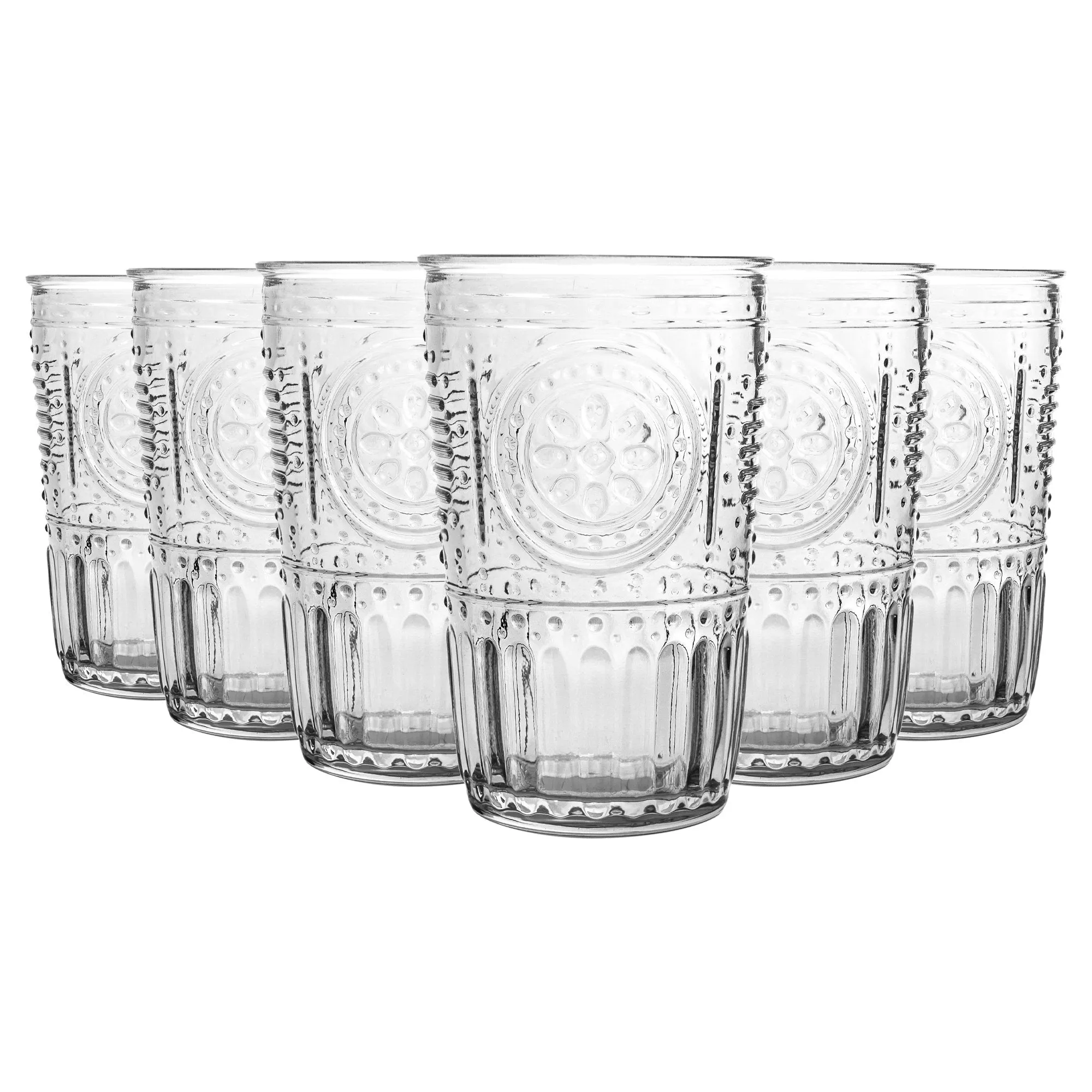 340ml Romantic Highball Glasses - Pack of Six - By Bormioli Rocco