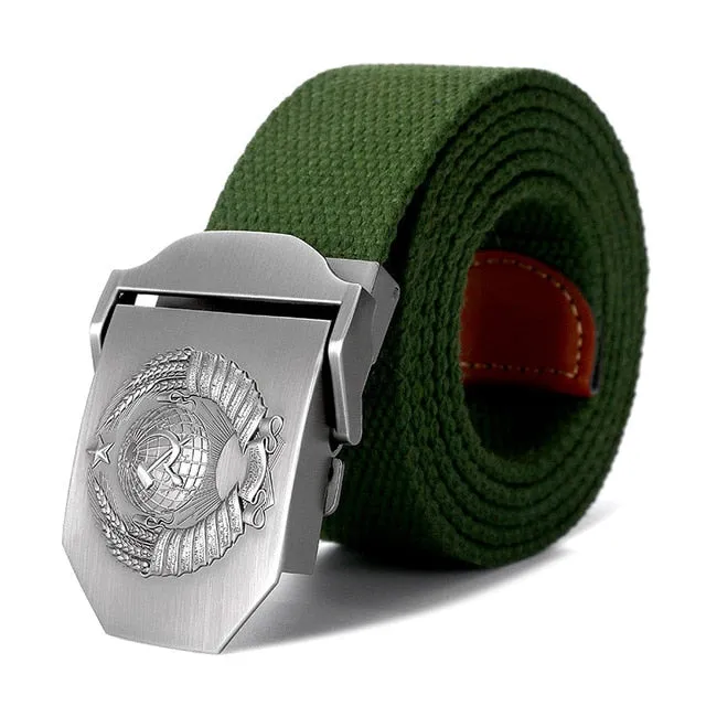 3D Soviet National Emblem Canvas Military Belt