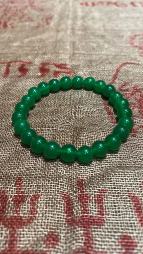 8MM Dark Jade Bead Stretchy Bracelet