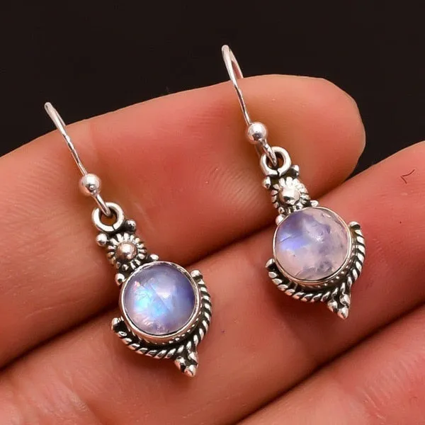 925 Sterling Silver Moonstone Drop Earring