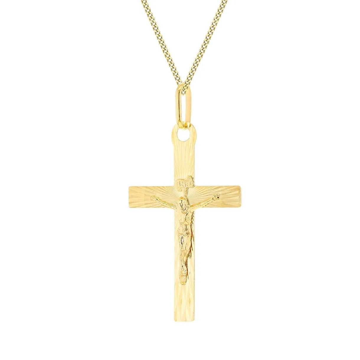 9ct Gold 40mm Crucifix Necklace