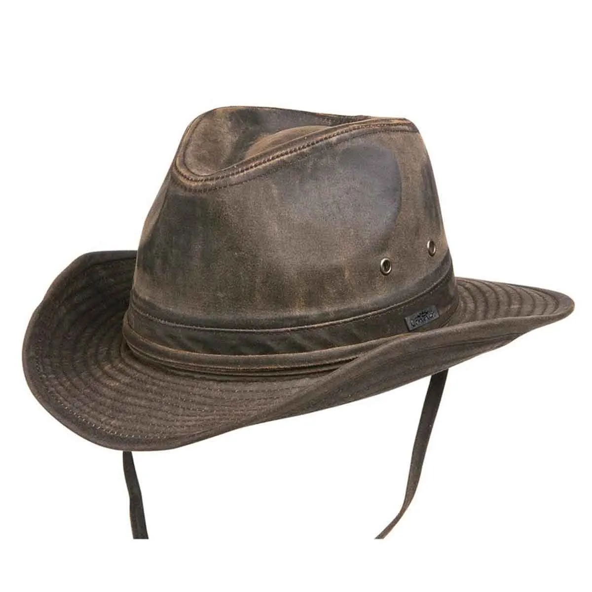 A--Conner's Men's Bounty Hunter Weathered Cotton Outback Hat with Chin Cord (Copy)