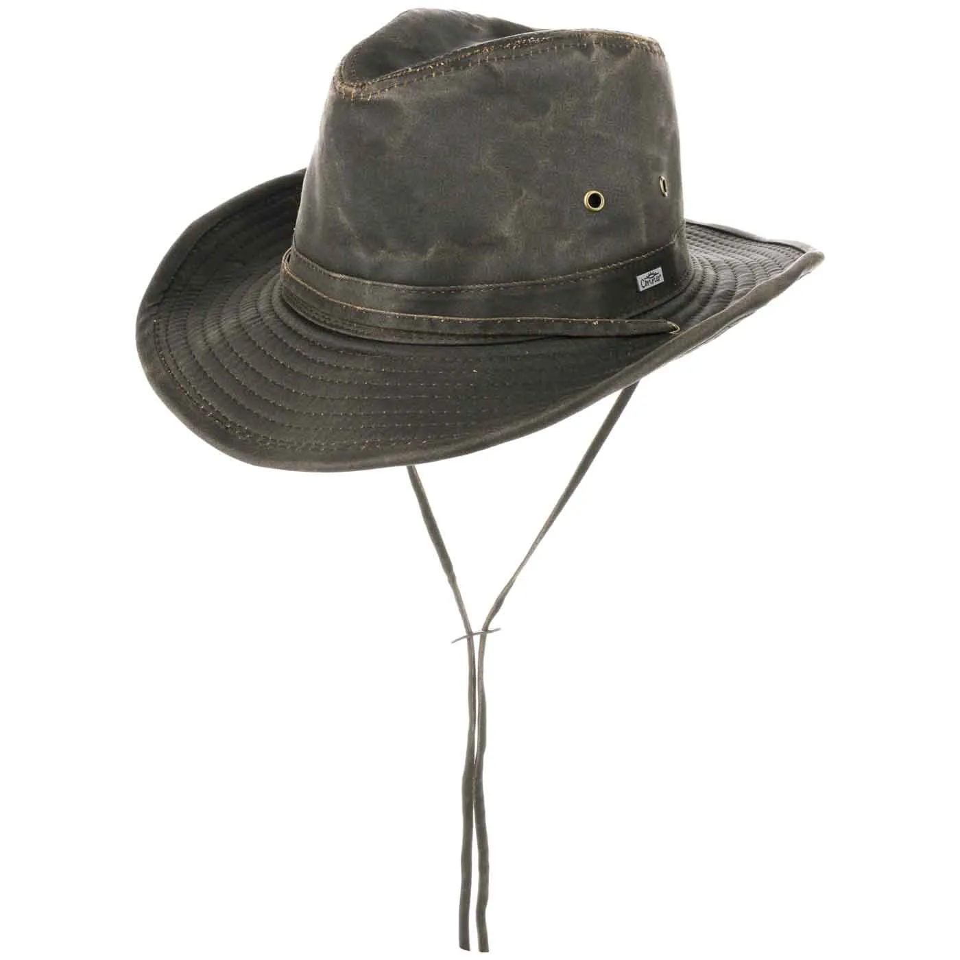 A--Conner's Men's Bounty Hunter Weathered Cotton Outback Hat with Chin Cord (Copy)