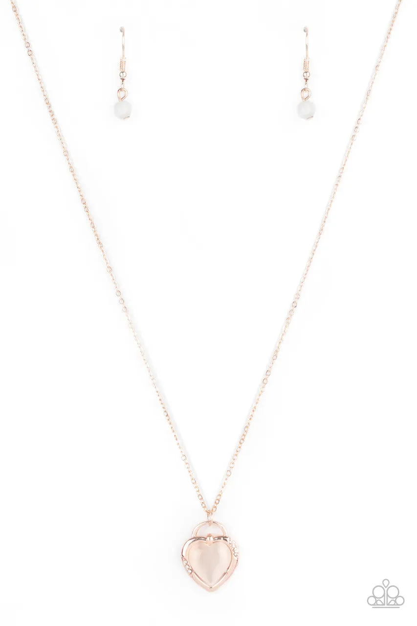 A Dream is a Wish Your Heart Makes Rose Gold Paparazzi Necklace