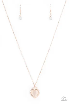 A Dream is a Wish Your Heart Makes Rose Gold Paparazzi Necklace