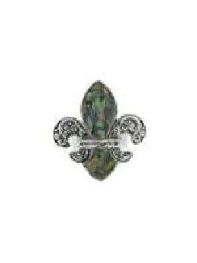 Abalone Fleur de Lis Ring