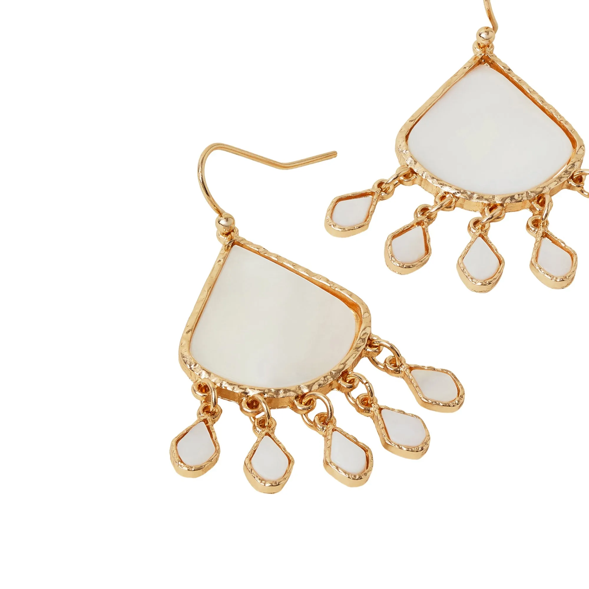 Accessorize London Women White Moonstone Tiny Drop Earrings