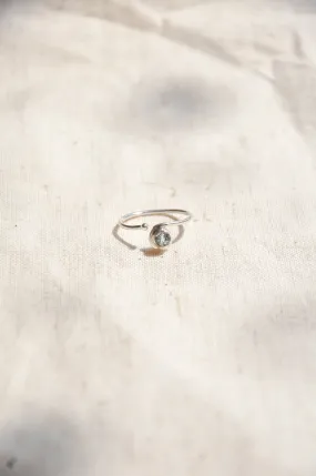 Adjustable Silver Topaz Ring