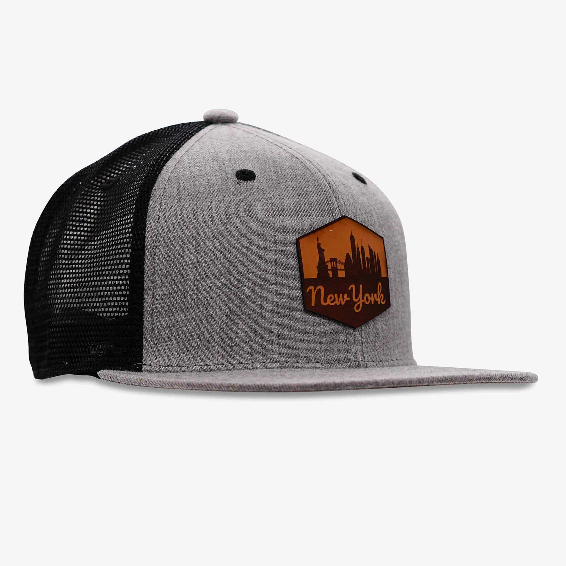 Aksels Laser New York Skyline Hexagon Snapback Hat