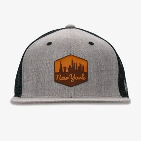 Aksels Laser New York Skyline Hexagon Snapback Hat