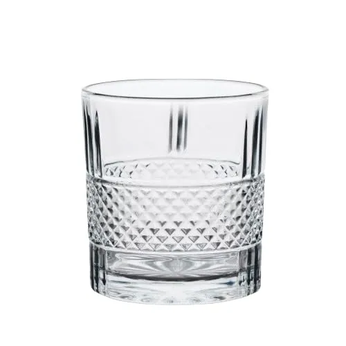 Alt Co Whiskey Glasses, 330 ML Bar Glass for Drinking Whisky, Scotch, Cocktails, Cognac - Heavy Base, Modern Design, Old Fashioned Cocktail Tumblers, Premium Barware (Design 2, Pack of 6)