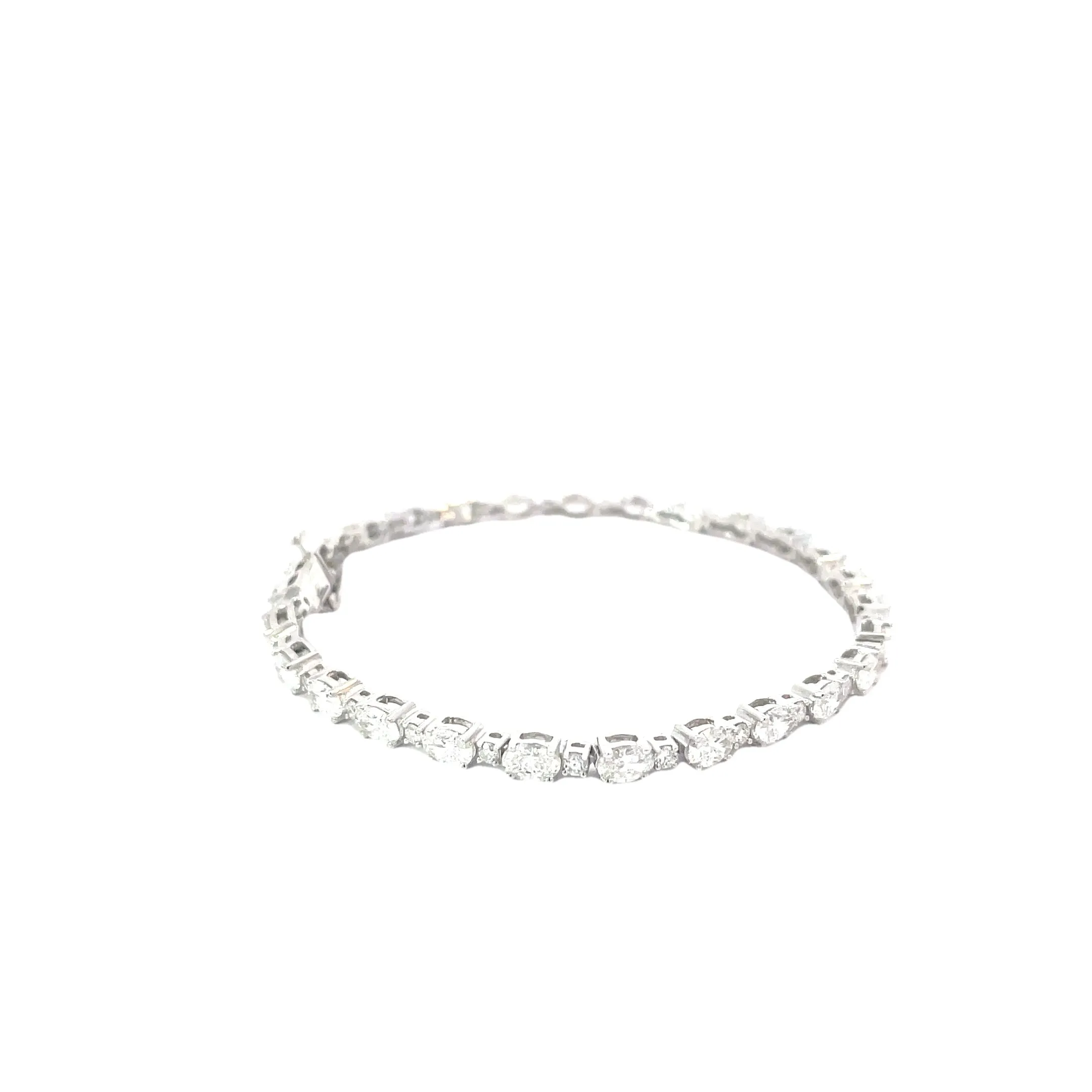 Alternating Lab Grown Diamond Tennis Bracelet