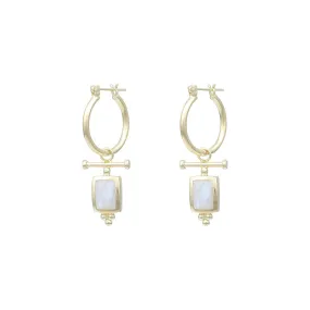 Amalia 14K Gold Hoop Moonstone Earrings